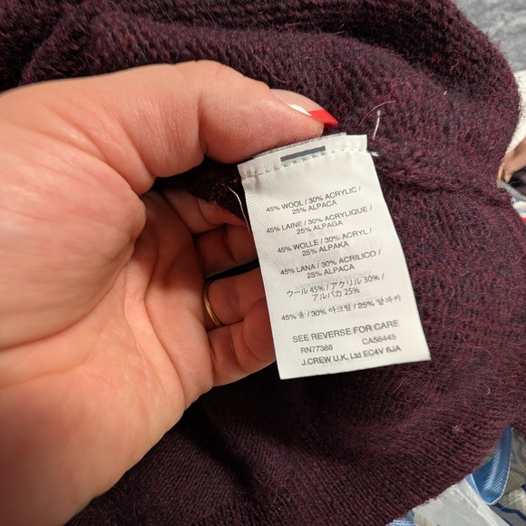 J crew sweater xl Burgundy Turtleneck Wool Alpaca - Picture 3 of 6